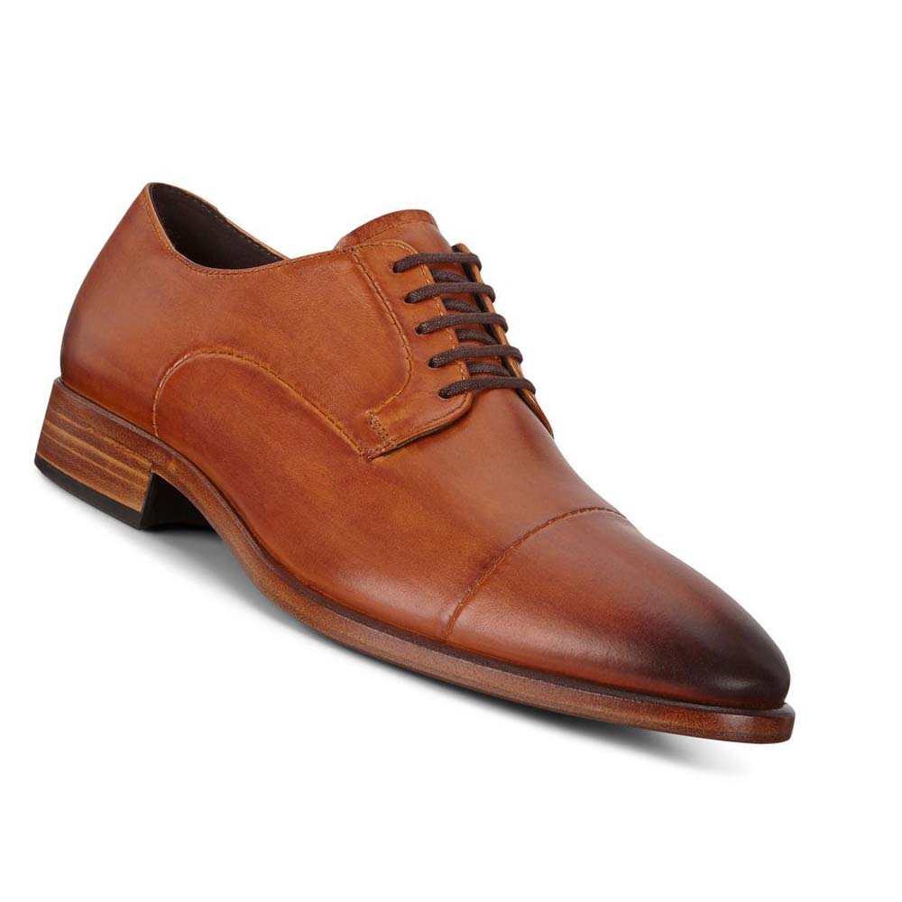 Ecco Vitrus Mondial Cap-toe Derby Pensko Herre Oransje | NO 539ZUT